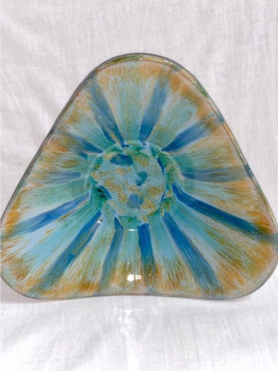 Blue Mountain Pottery Other - Vintage Blue Mountain Art Pottery Muskoka Candy Stripe Dish BMP Large Triangular